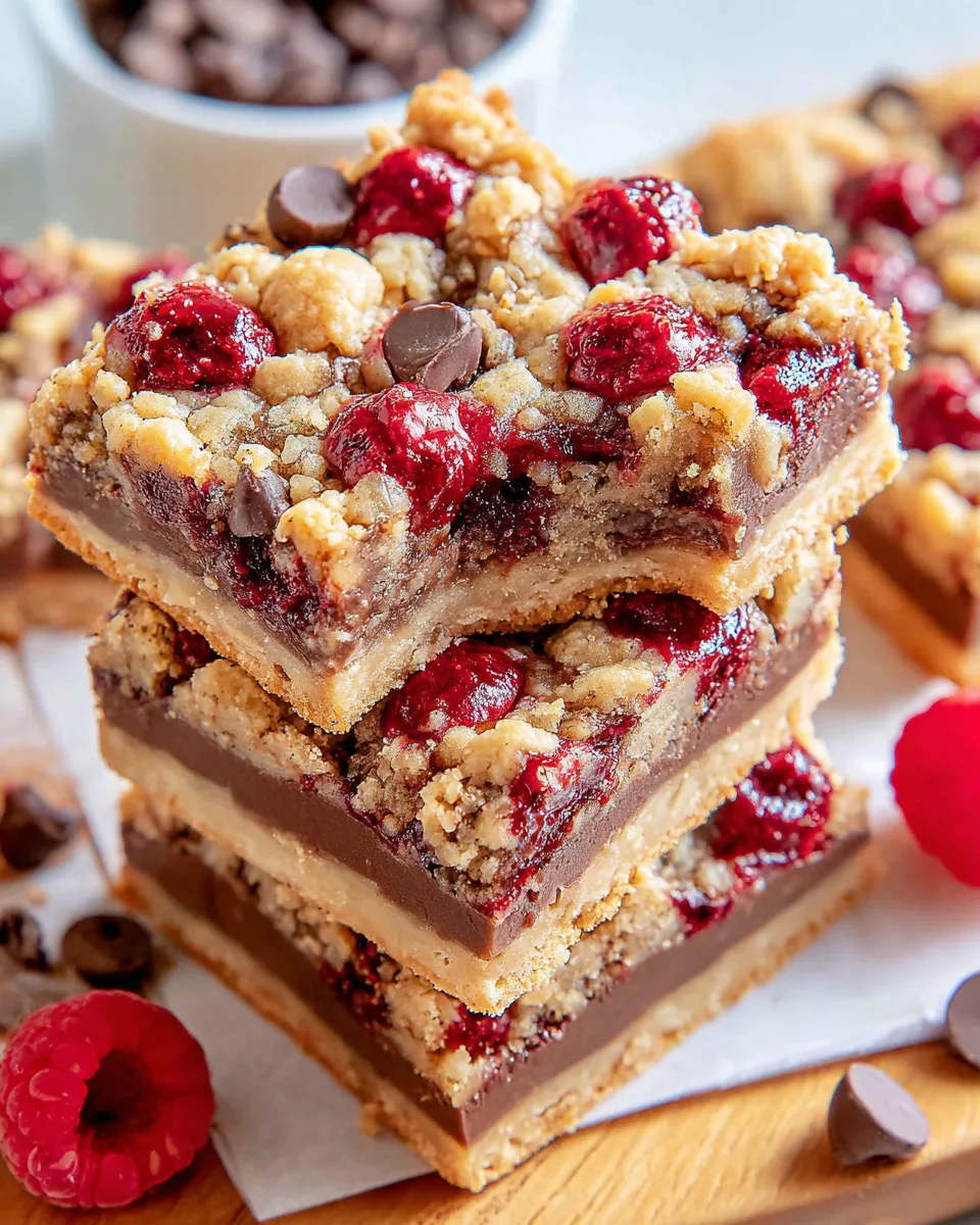 Chocolate Raspberry Crumb Bars: Easy&Delicious!