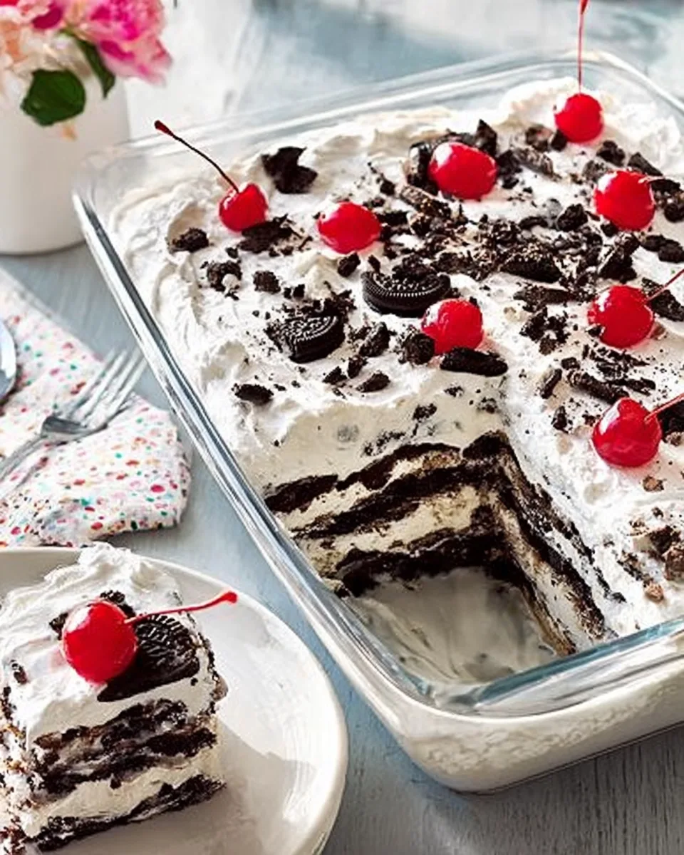 Cookies and Cream Icebox Dream Cake Easy Recipe