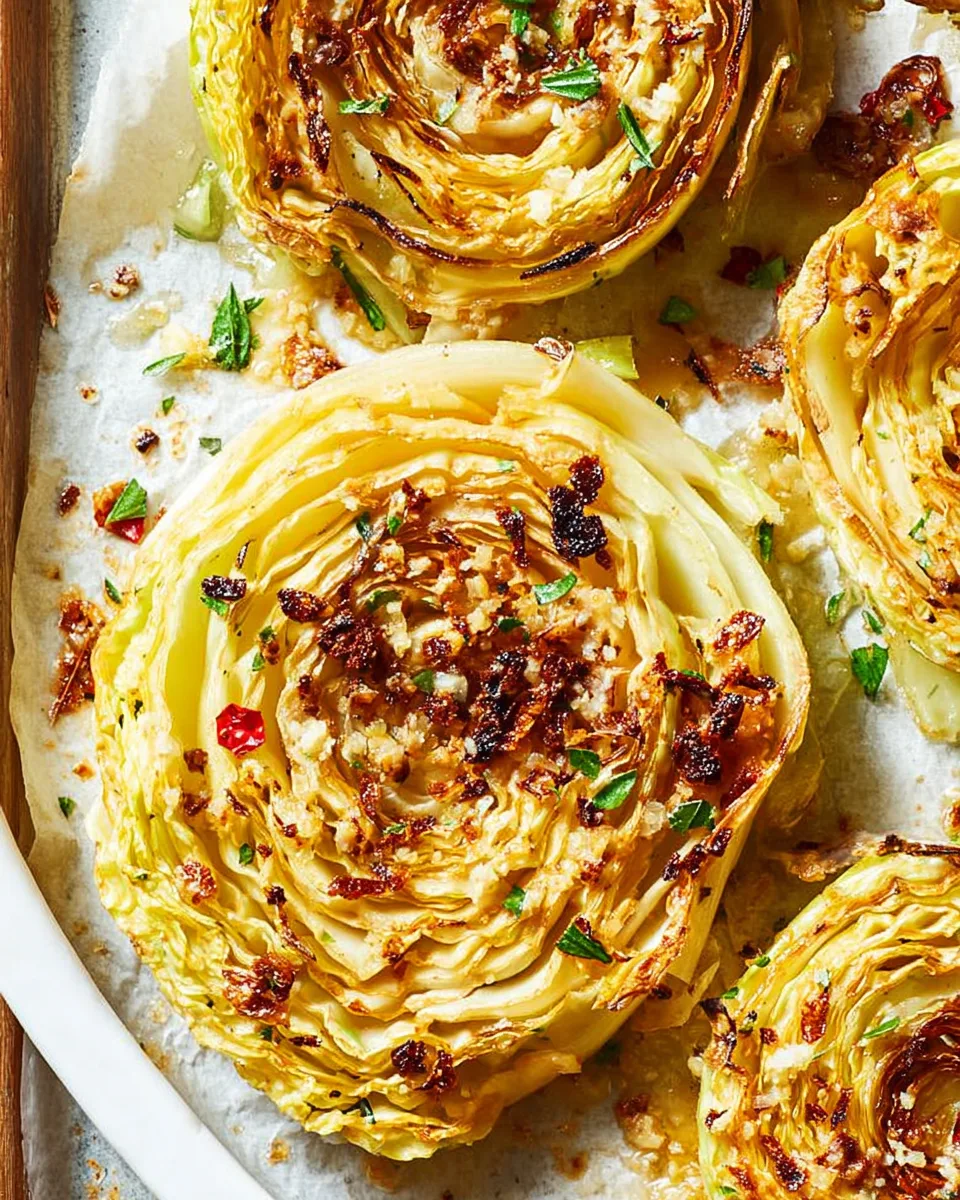 Crispy Garlic Cabbage Steaks: Easy Dinner Recipe