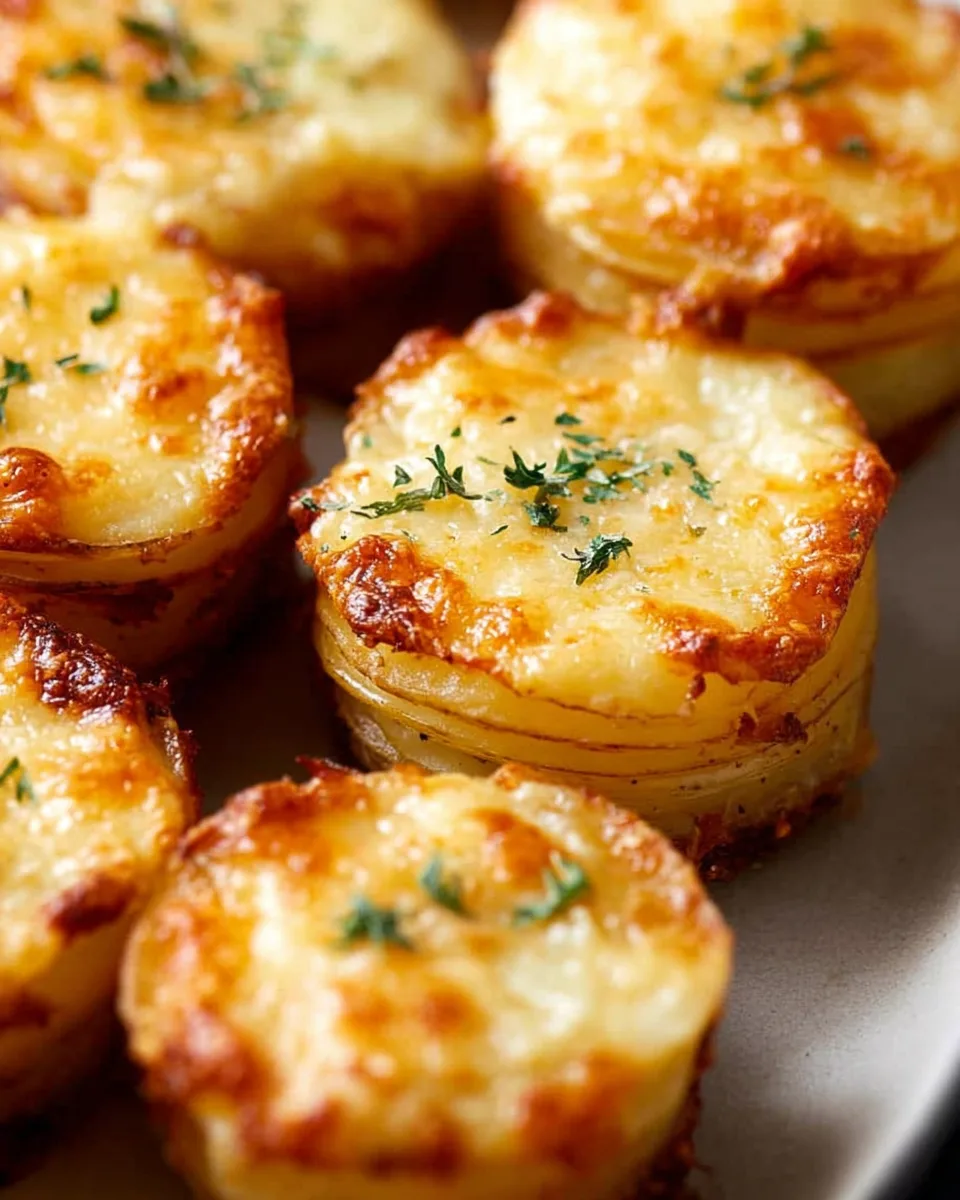 Delicious Cheesy Mini Potato Gratin Stacks Recipe!