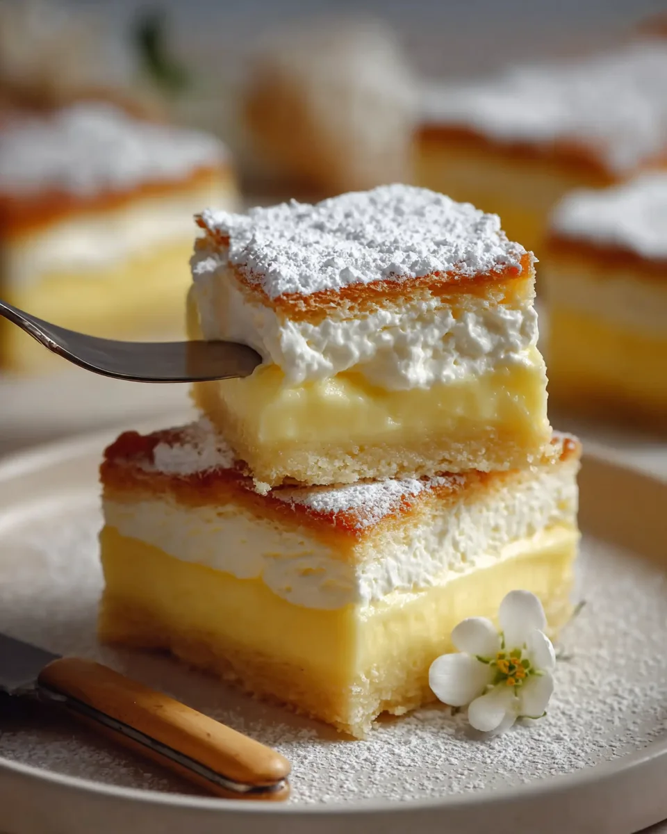 Delicious Dreamy Vanilla Custard Squares Recipe!