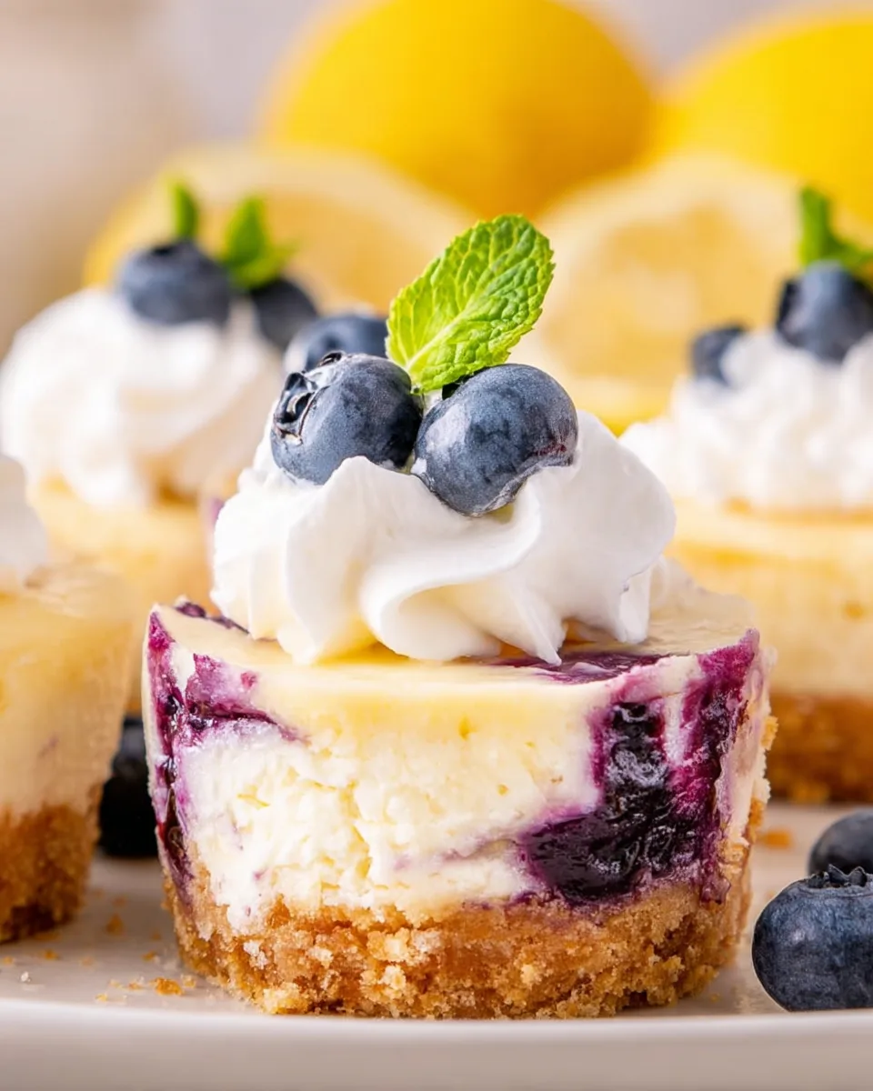 Delicious Lemon Blueberry Delight Mini Cheesecakes