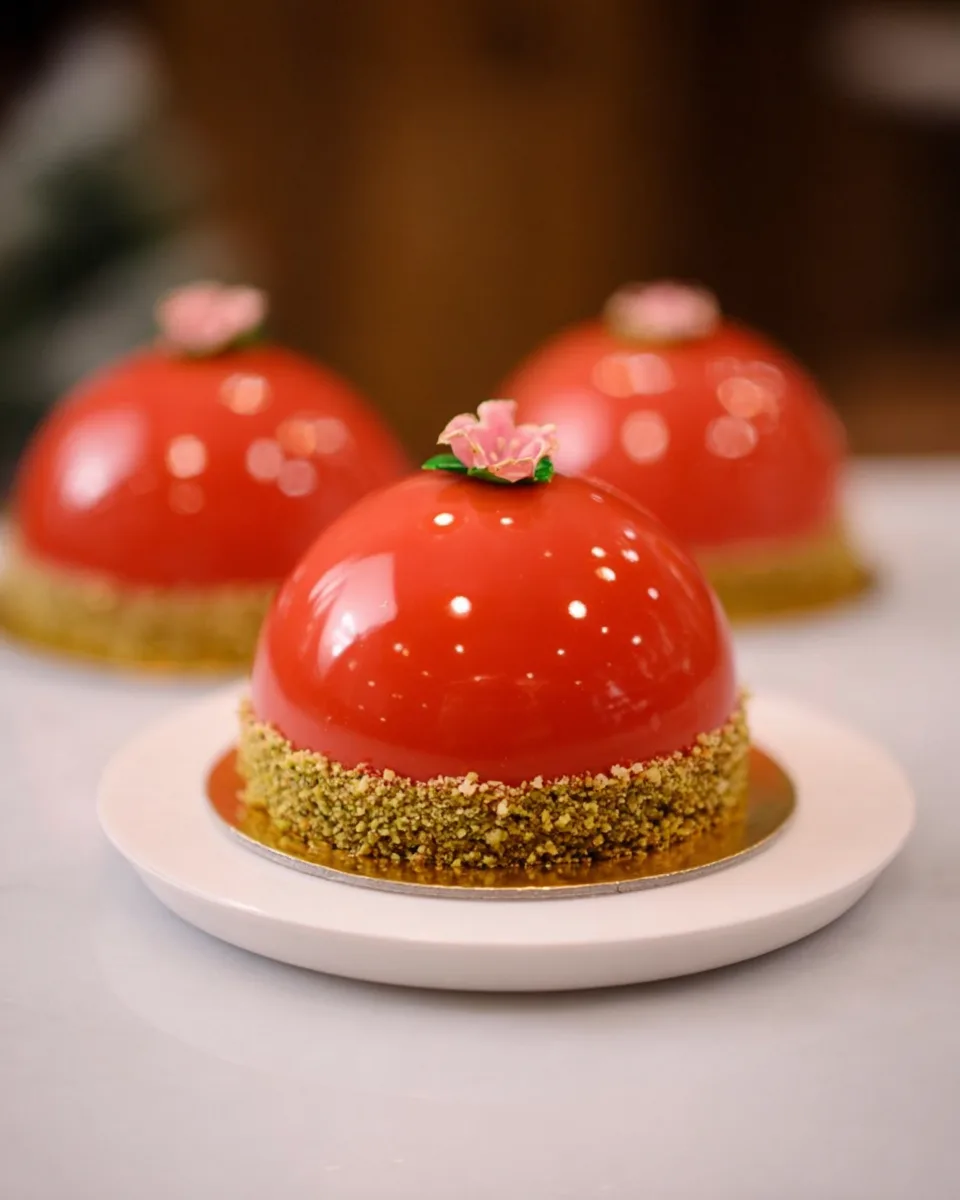 Dreamy Raspberry White Chocolate Mousse Domes