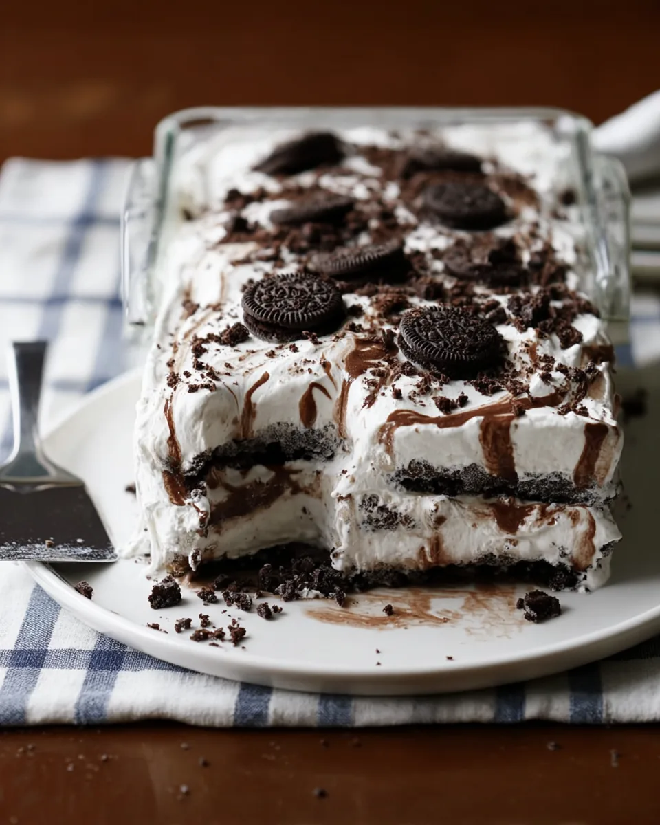 Easy 3-Ingredient Oreo Icebox Cake | No Bake Recipe