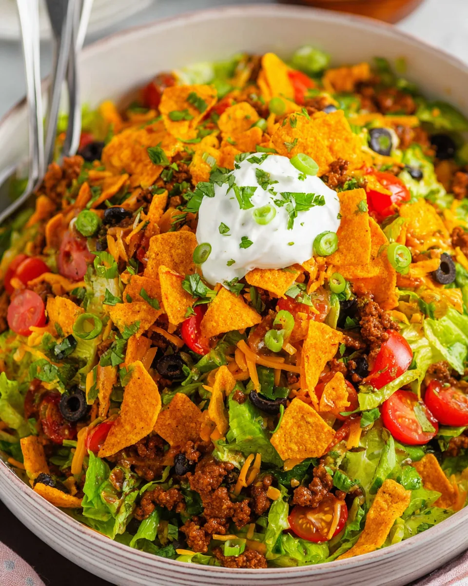 Easy Dorito Taco Salad Recipe for Dinner Tonight!