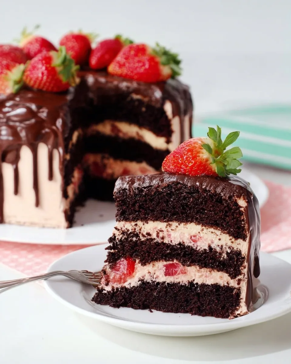 Easy Strawberry Chocolate Dream Cake for Beginners