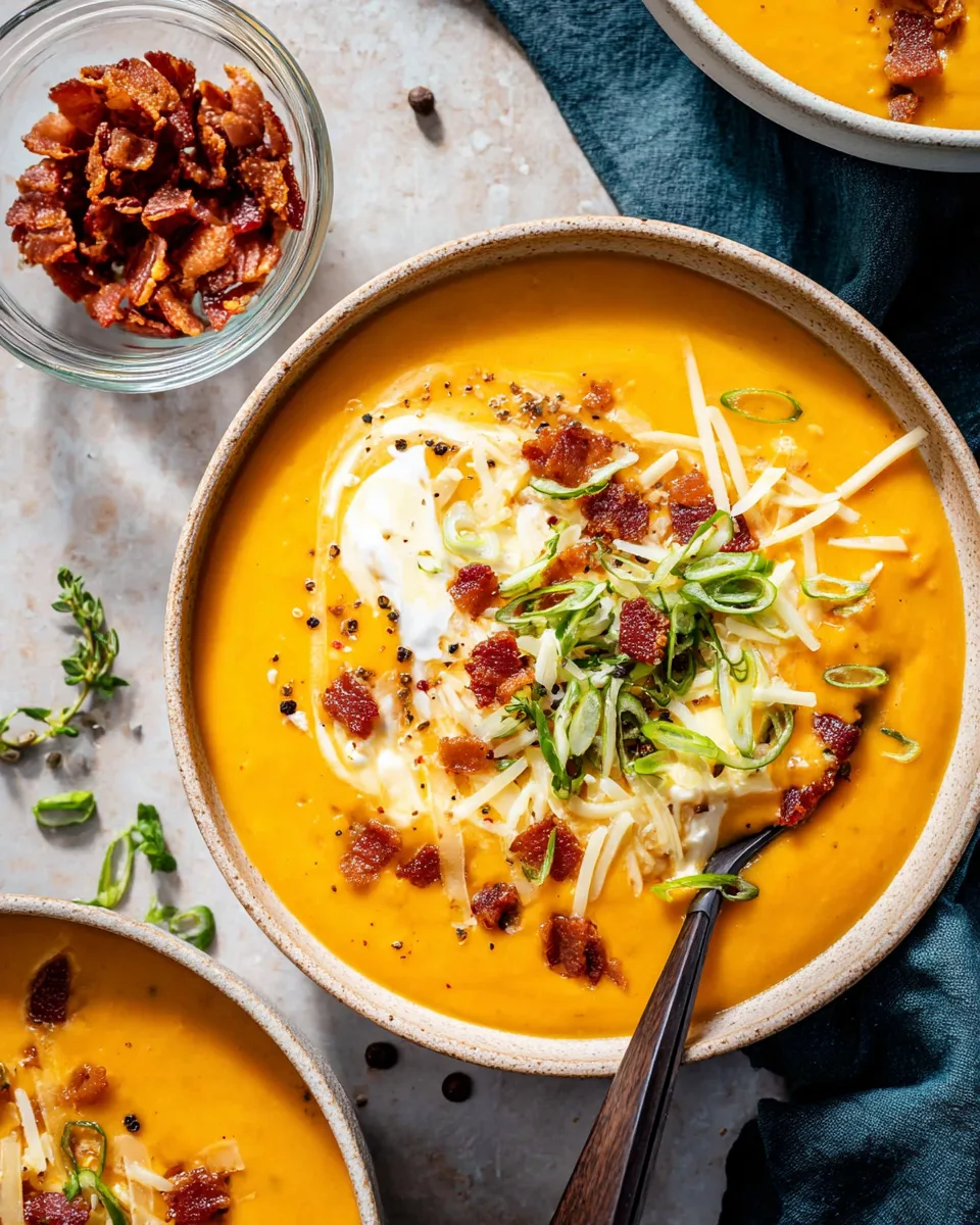 Loaded Creamy Sweet Potato Soup: Easy Comfort Meal!