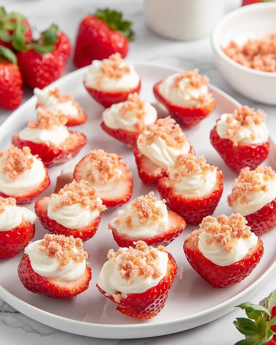 No-Bake Cheesecake Deviled Strawberries Fun & Easy