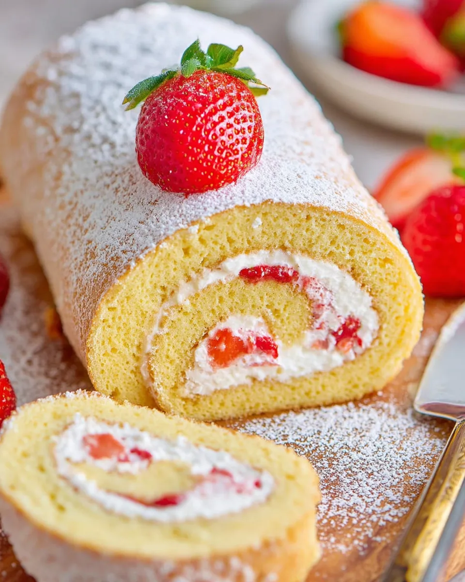 Perfect Easy Strawberry Shortcake Cake Roll Recipe