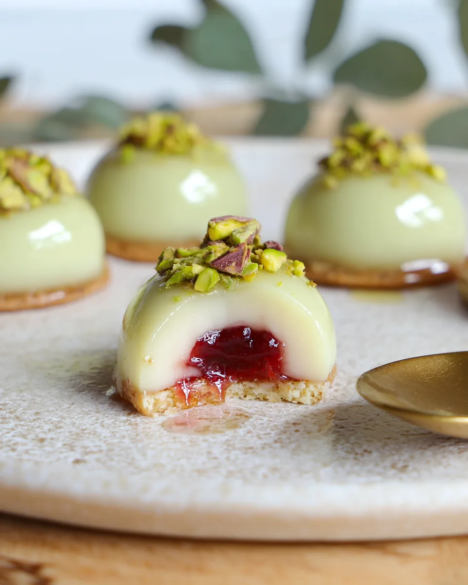 Soft & Chewy Vegan Jam-Filled Pistachio Domes!