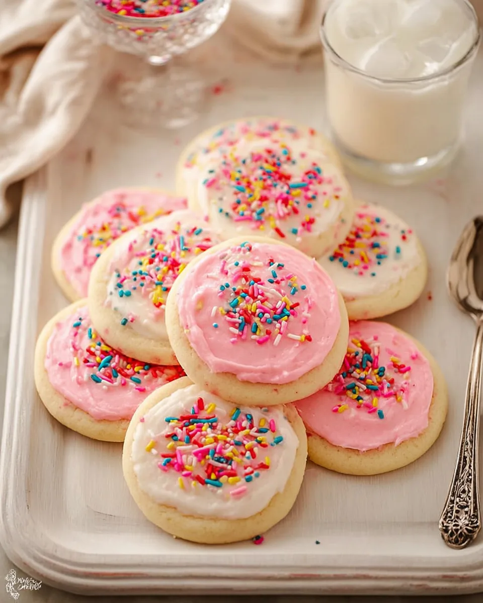Soft & Simple Frosted Sour Cream Sugar Cookies Yum!
