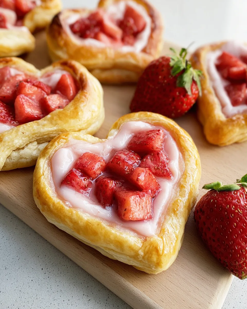 Sweetheart Strawberry Cream Danishes Easy Recipe