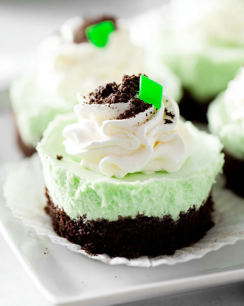 A Delightful No-Bake Grasshopper Mini Cheesecakes!