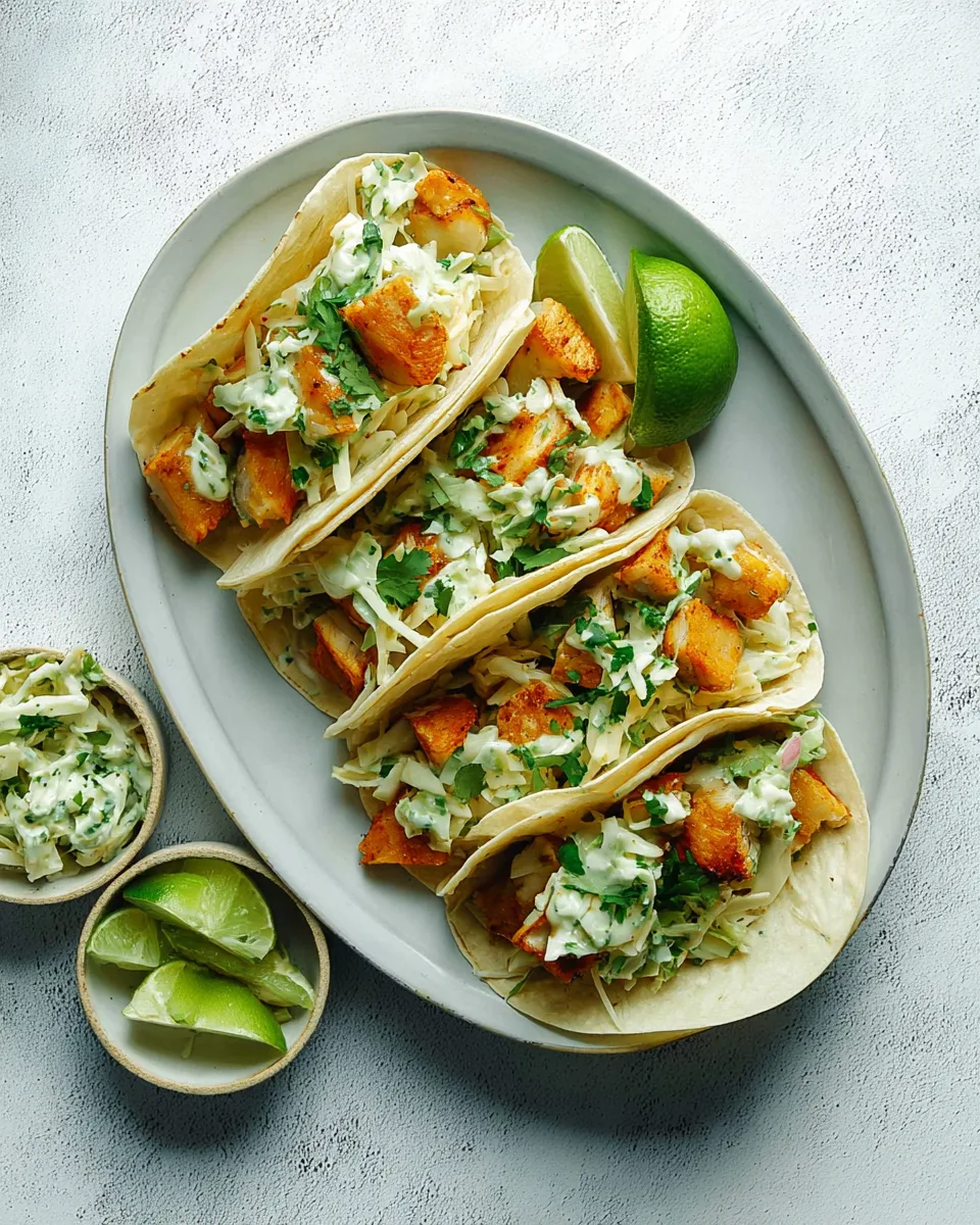 Amazing Air Fryer Fish Tacos with Creamy Slaw!