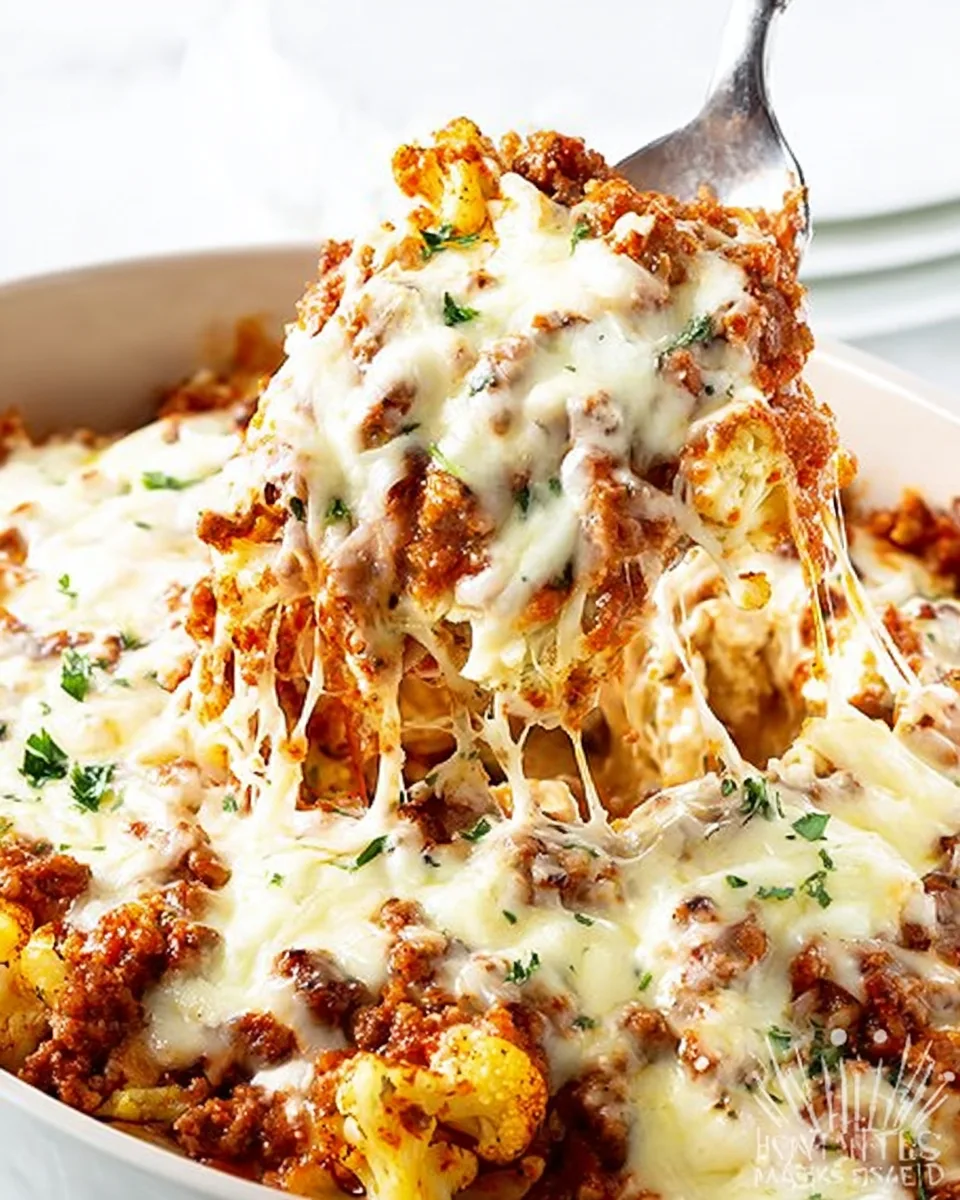 Cheesy Keto Cauliflower Baked Ziti Recipe