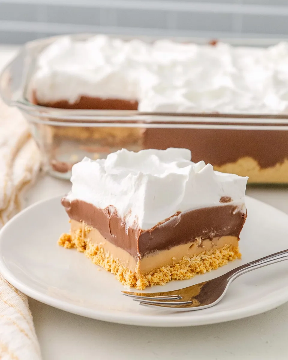 Creamy Choc Peanut Butter Lush Dessert!