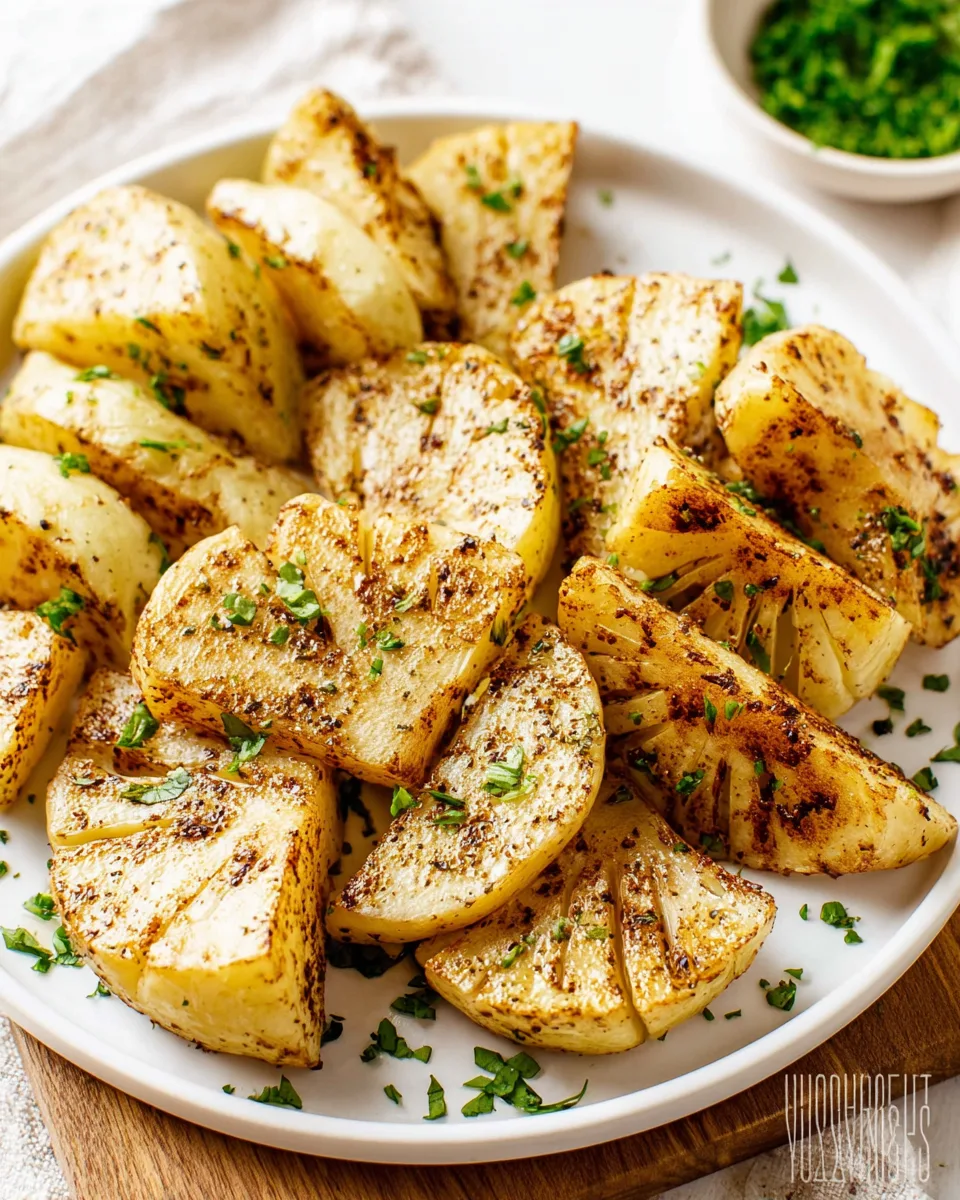 Delicious Golden Roasted Kohlrabi Wedges Recipe