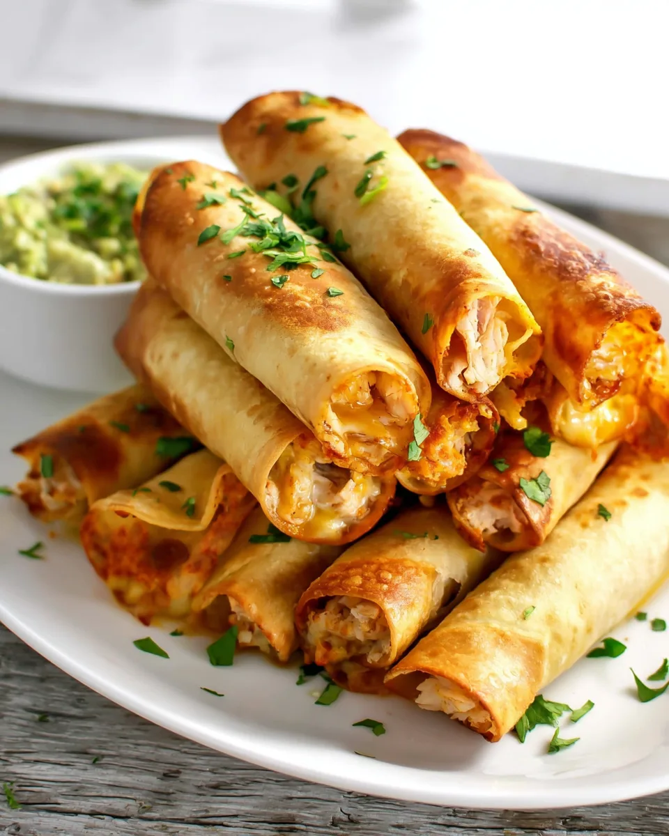 Easy Baked Mini Chicken Taquitos Recipe for Dinner