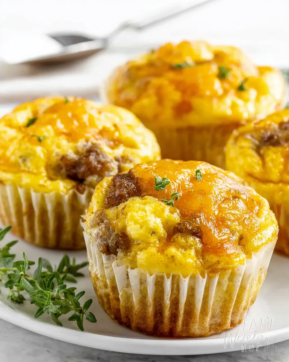 Easy Cheesy Sausage Egg Muffins for Breakfast!