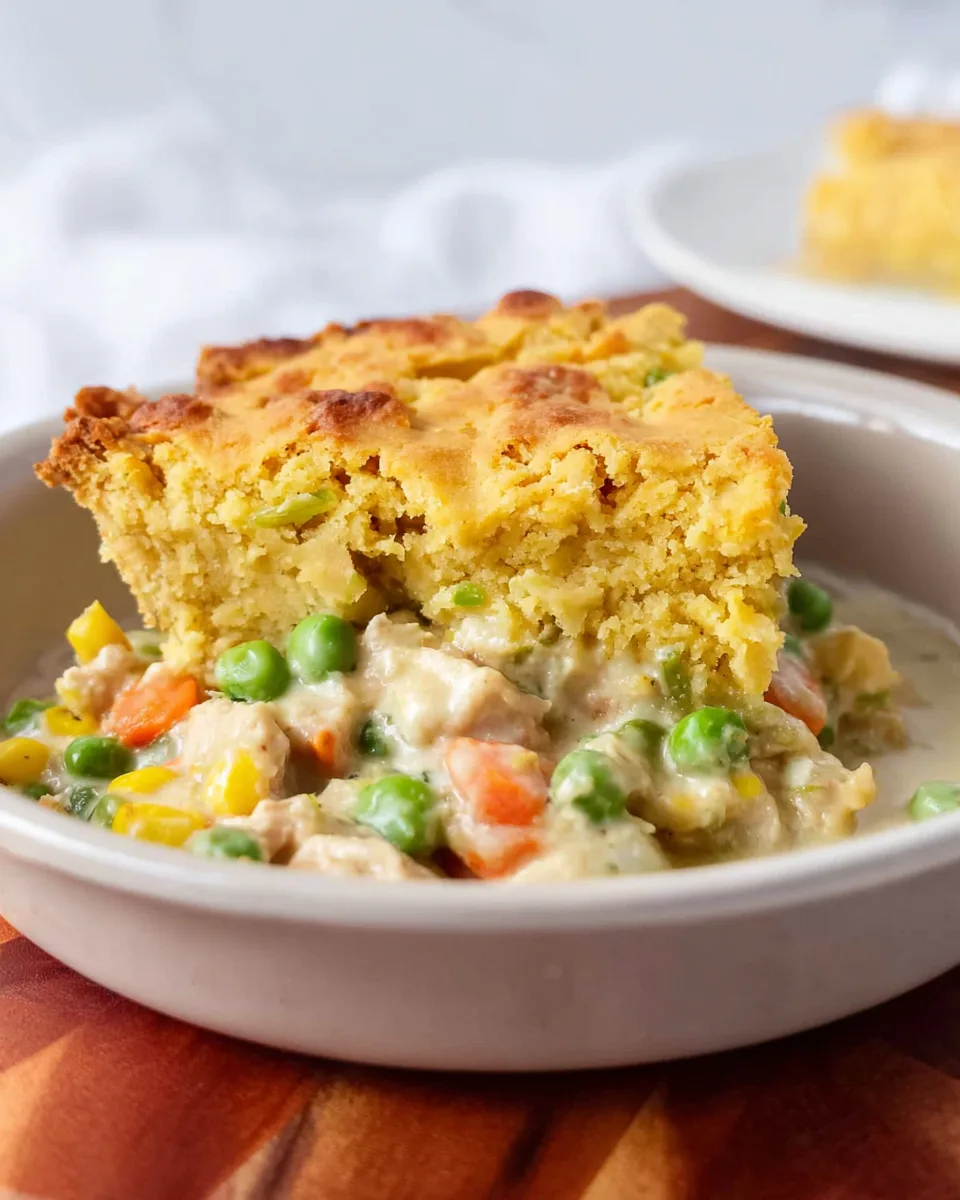 Easy Cornbread Chicken Pot Pie - Simple Recipe