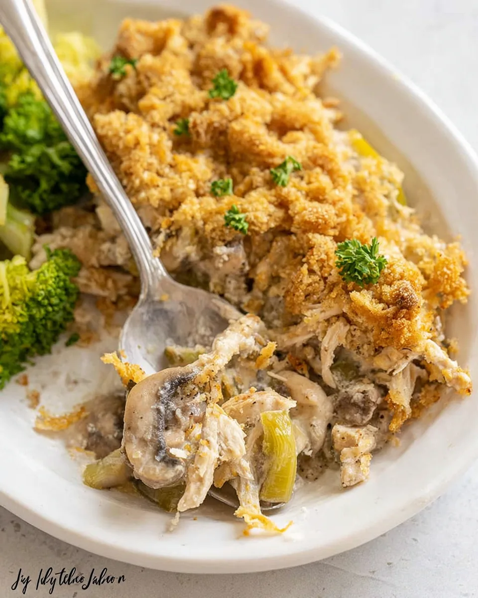 Easy Creamy Chicken Leek Mushroom Casserole Recipe