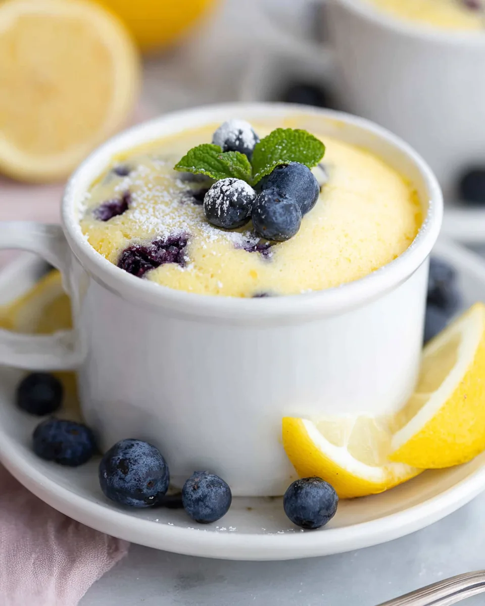 Easy & Delicious Lemon Blueberry Keto Mug Cake Recipe