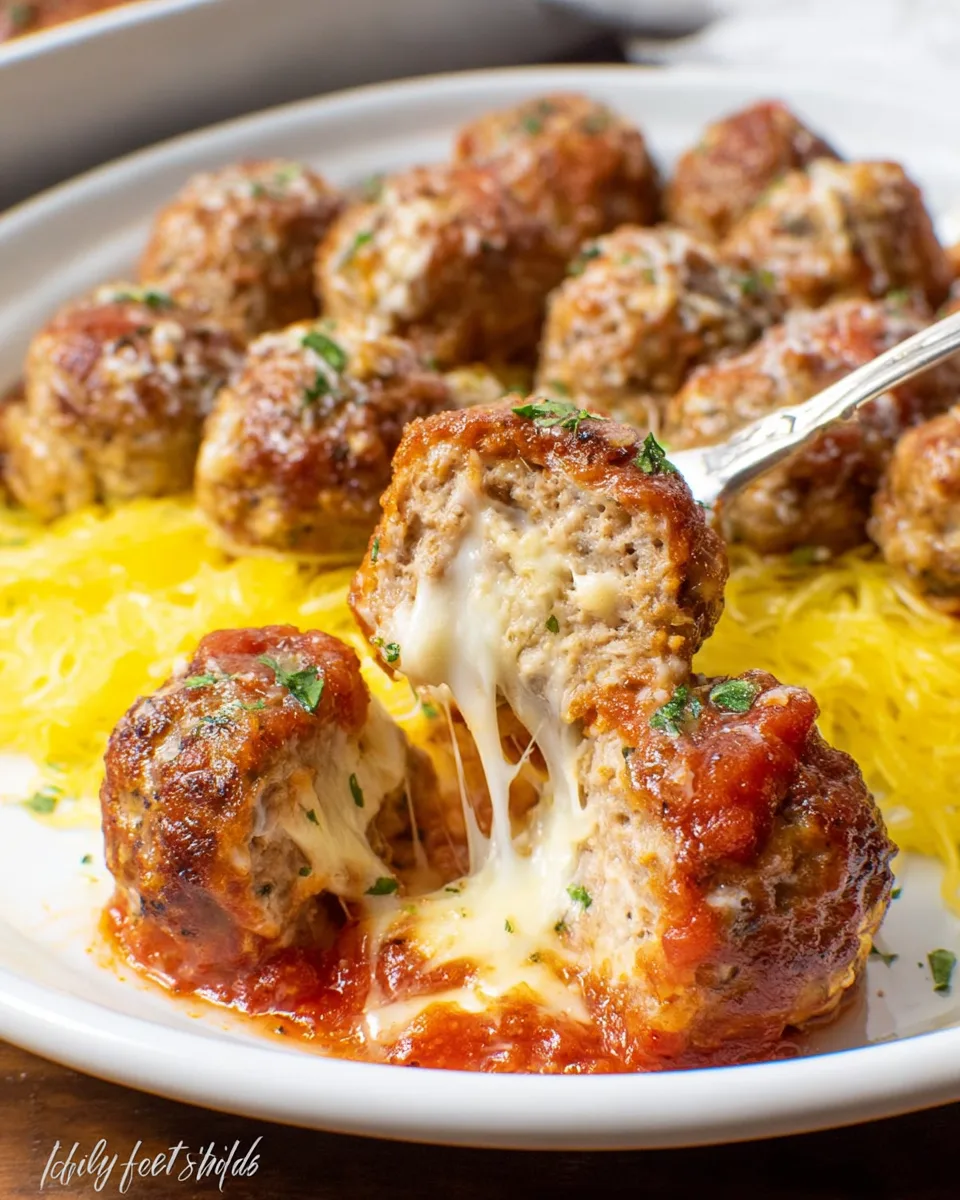 Easy Healthy Mozzarella Stuffed Meatballs Recipe