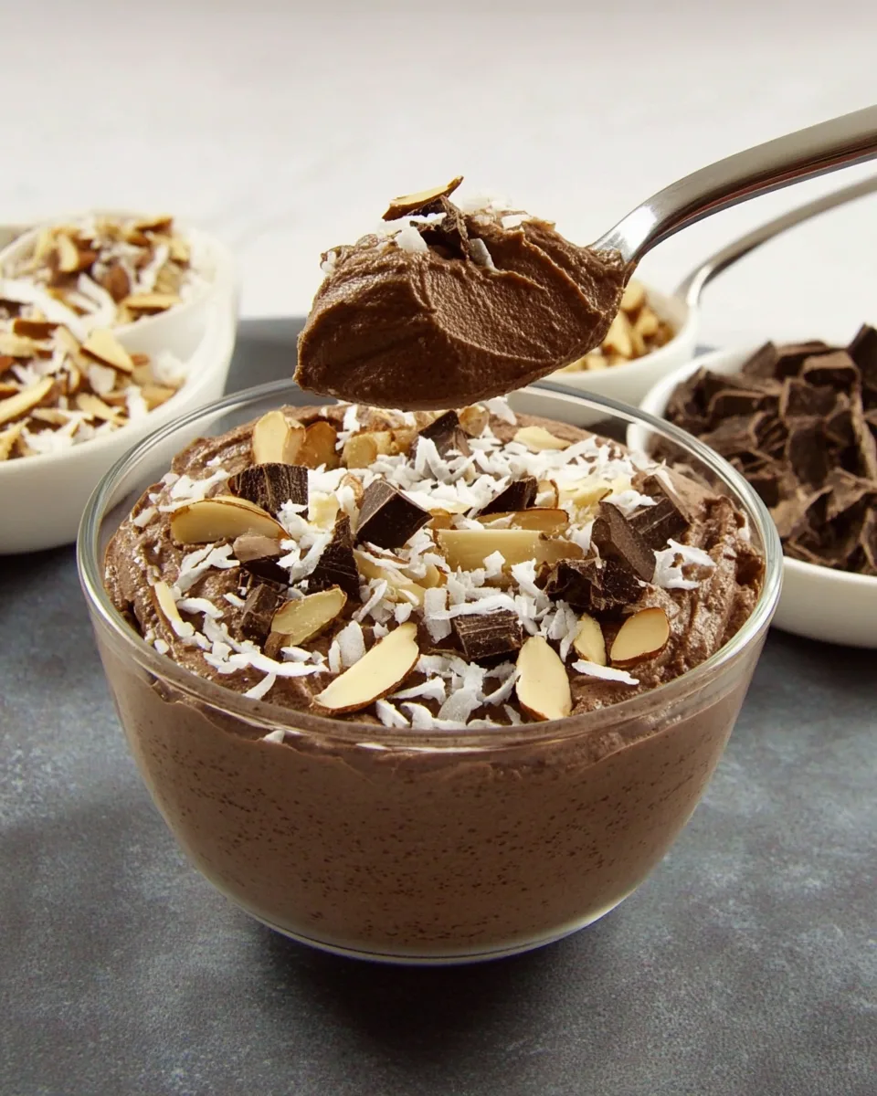 Easy Keto Almond Joy Chocolate Mousse Delight