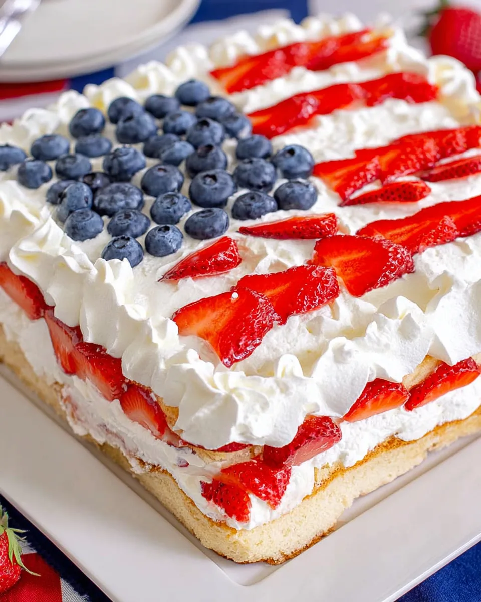 Easy No-Bake Berry Flag Cheesecake Recipe. Yum!