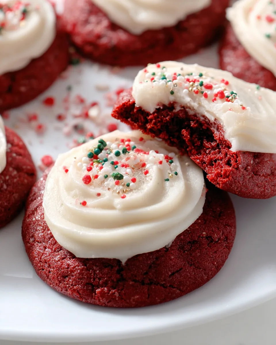Easy Red Velvet Cookies with Cream Cheese Frosting