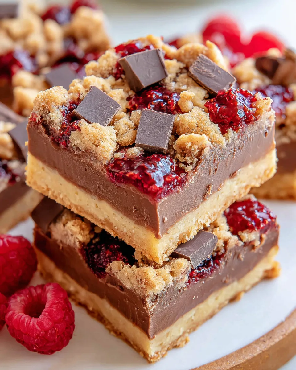 Melt-in-Your-Mouth Chocolate Raspberry Crumb Bars