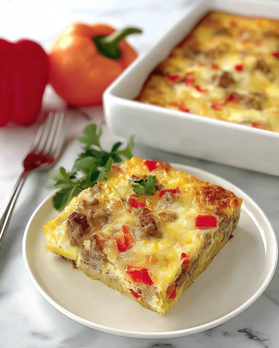 Sausage and Pepper Breakfast Casserole Recipe