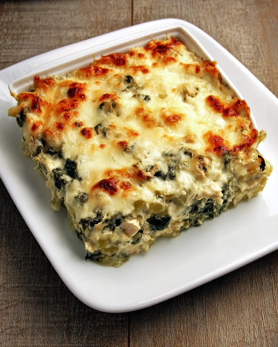 Spinach Artichoke Chicken Casserole (Keto) Recipe!