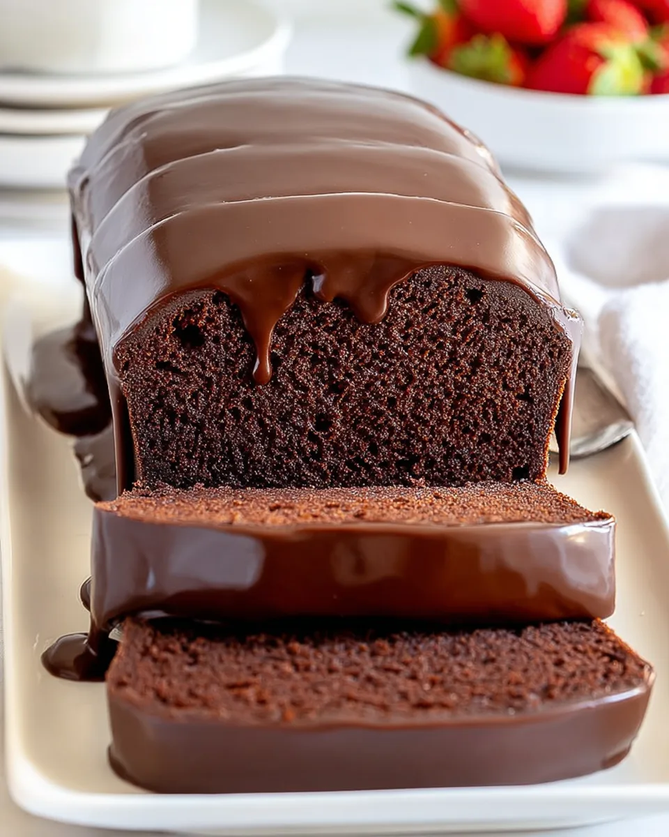 Super Rich Chocolate Pound Cake with Ganache Glaze