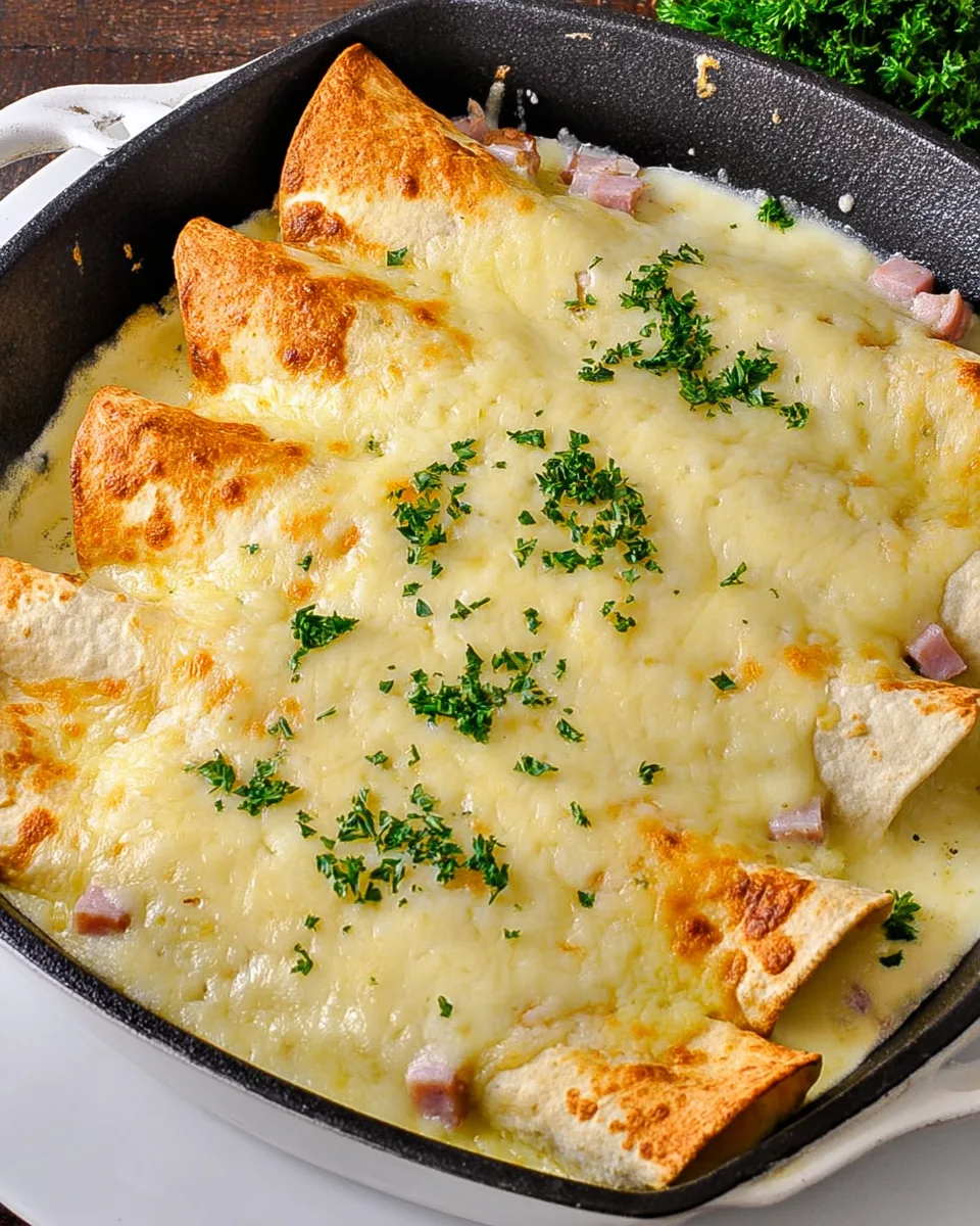 The Best Keto Chicken Cordon Bleu Enchiladas Recipe!