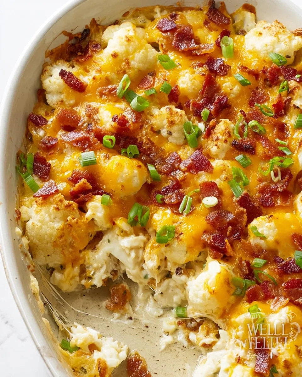 The Ultimate Cheesy Loaded Cauliflower Bake Recipe