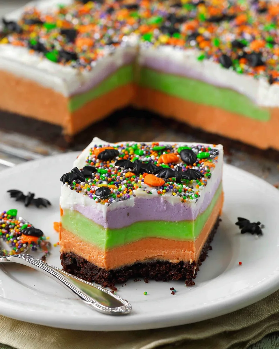 The Ultimate Easy No-Bake Halloween Lush Dessert