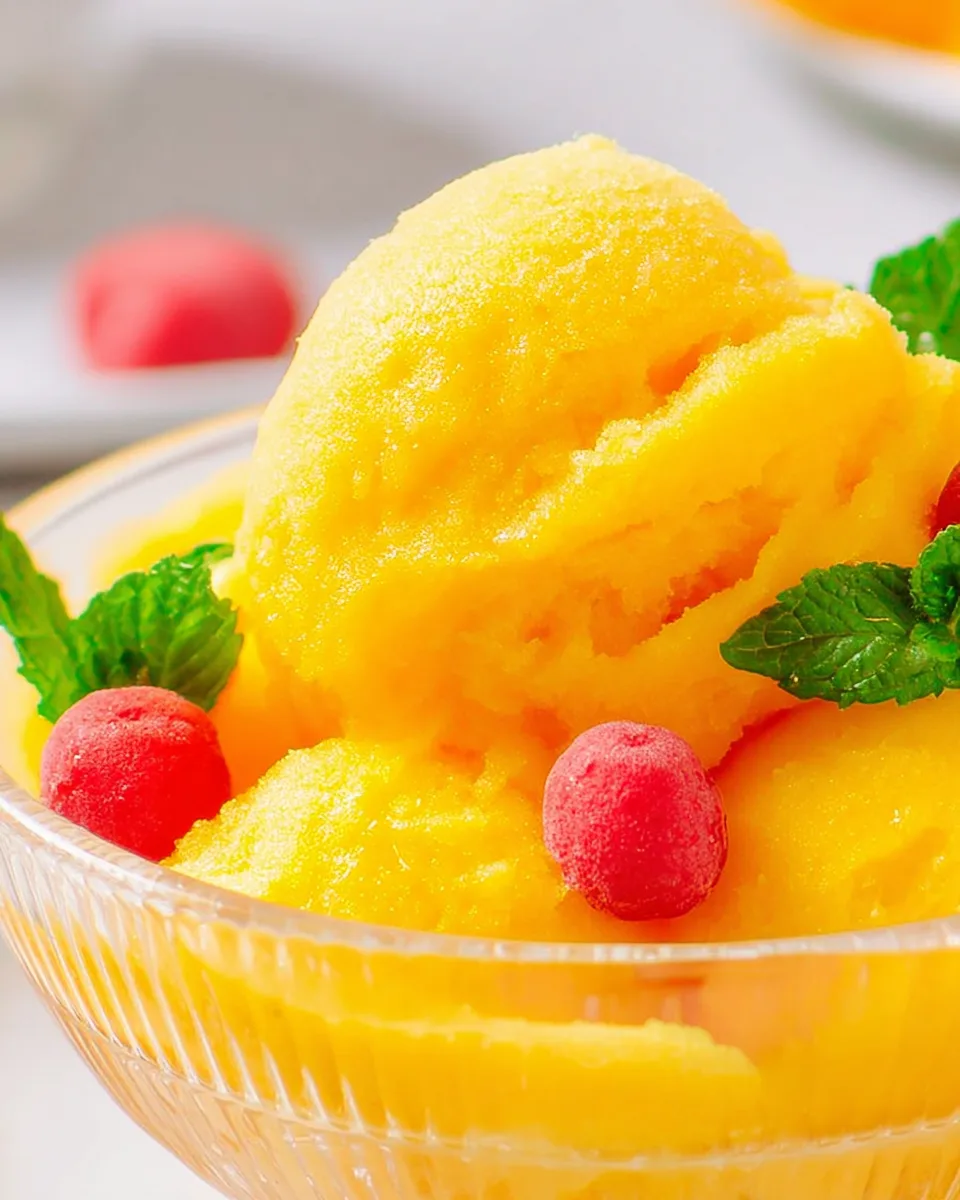 Tropical Mango Sorbet Recipe: Quick Frozen Treat!