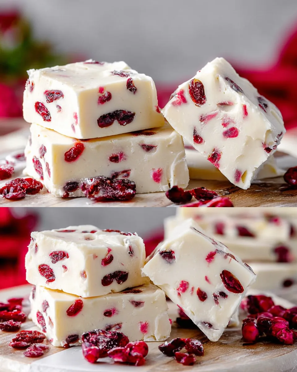 White Chocolate Cranberry Fudge Delight! Homemade
