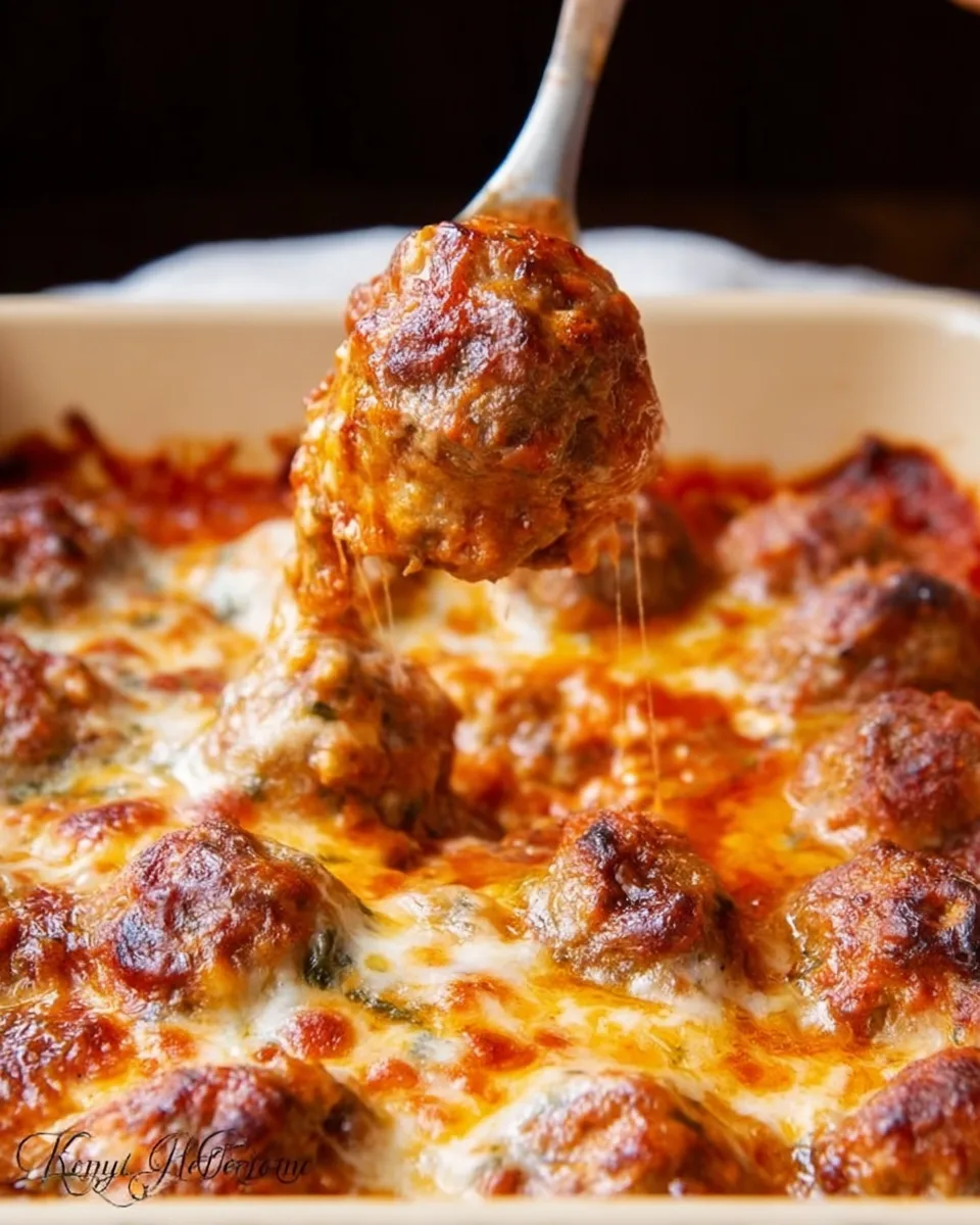 An Amazing, Simple Cheesy Keto Meatball Casserole!