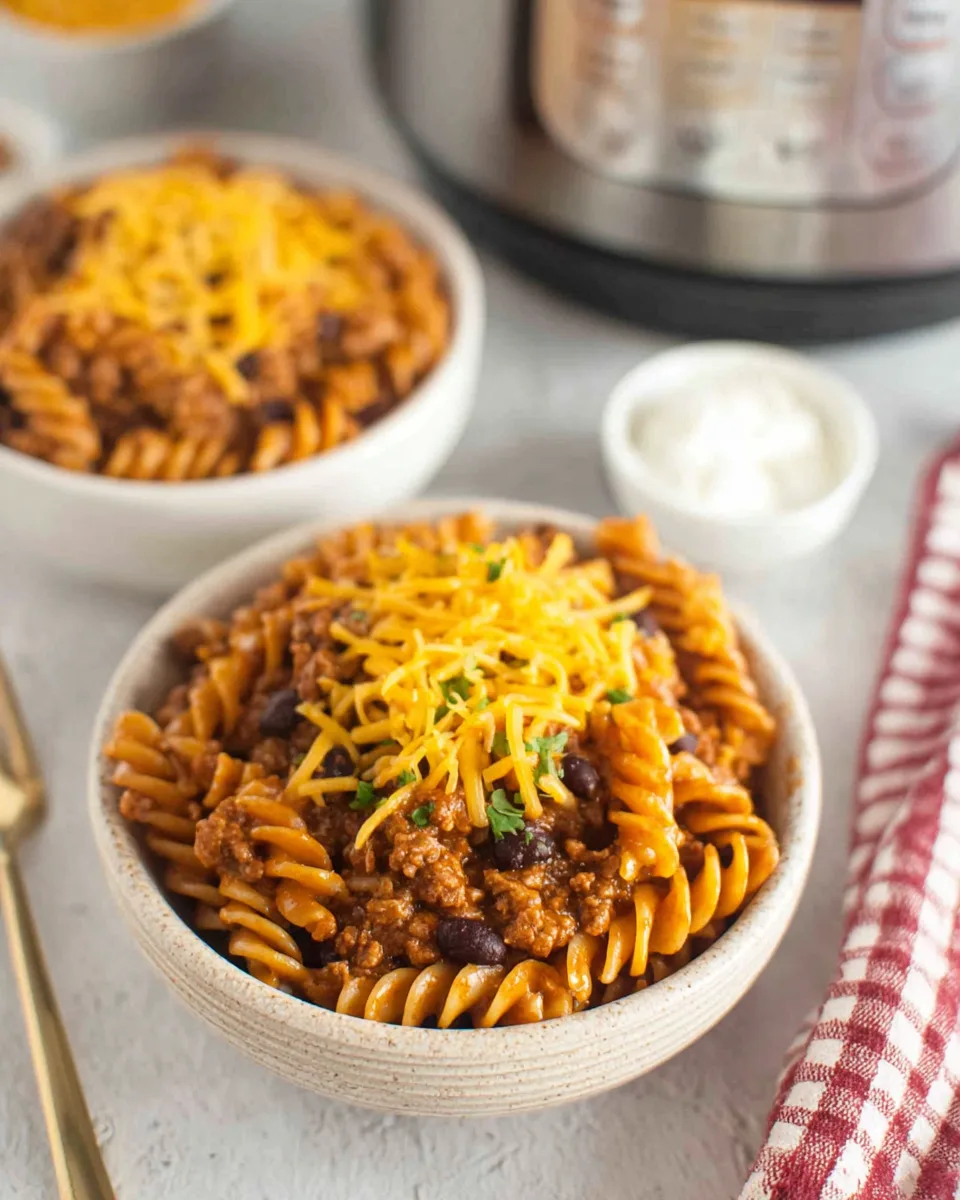 Easy Instant Pot Beef Enchilada Pasta Recipe Idea