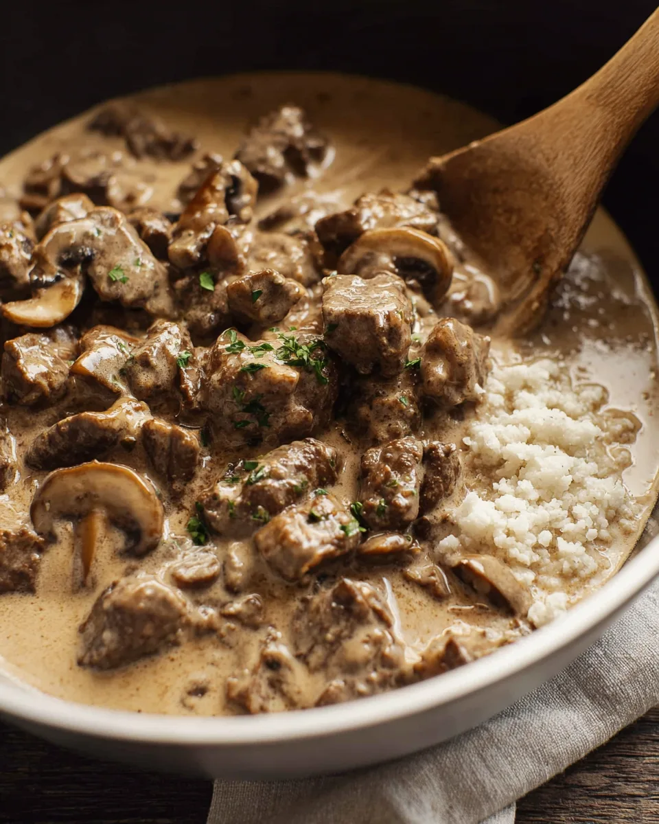 Easy Keto Beef Stroganoff. Quick Weeknight Dinner!