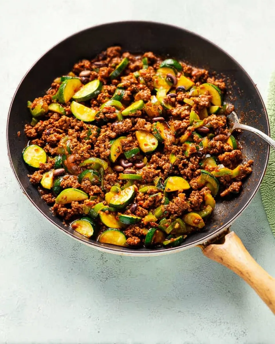 Easy Keto Ground Beef and Zucchini Skillet Recipe