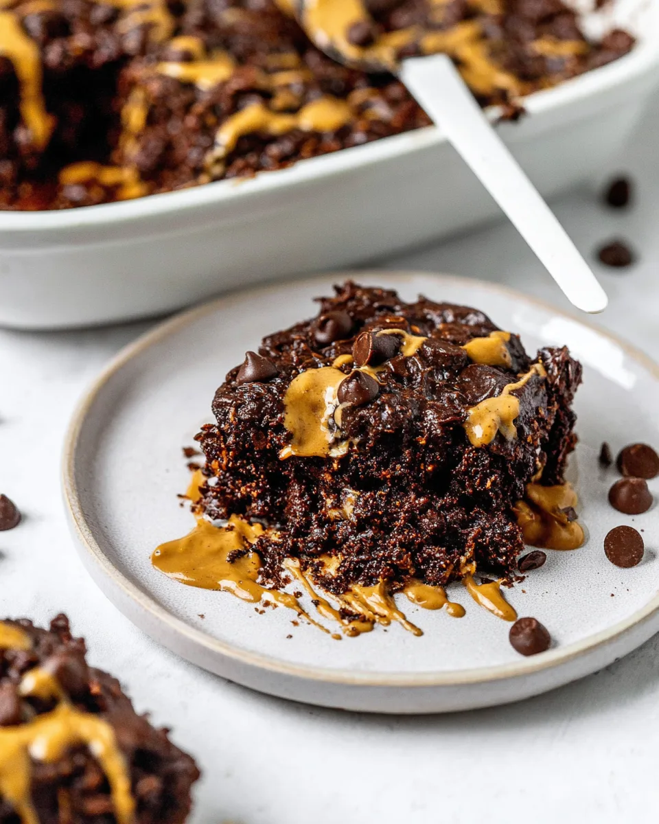 Easy Summer Chocolate Peanut Butter Oatmeal Bake!