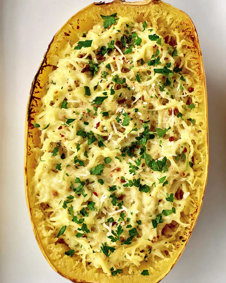 Parmesan Garlic Spaghetti Squash Delight Meal Recipe