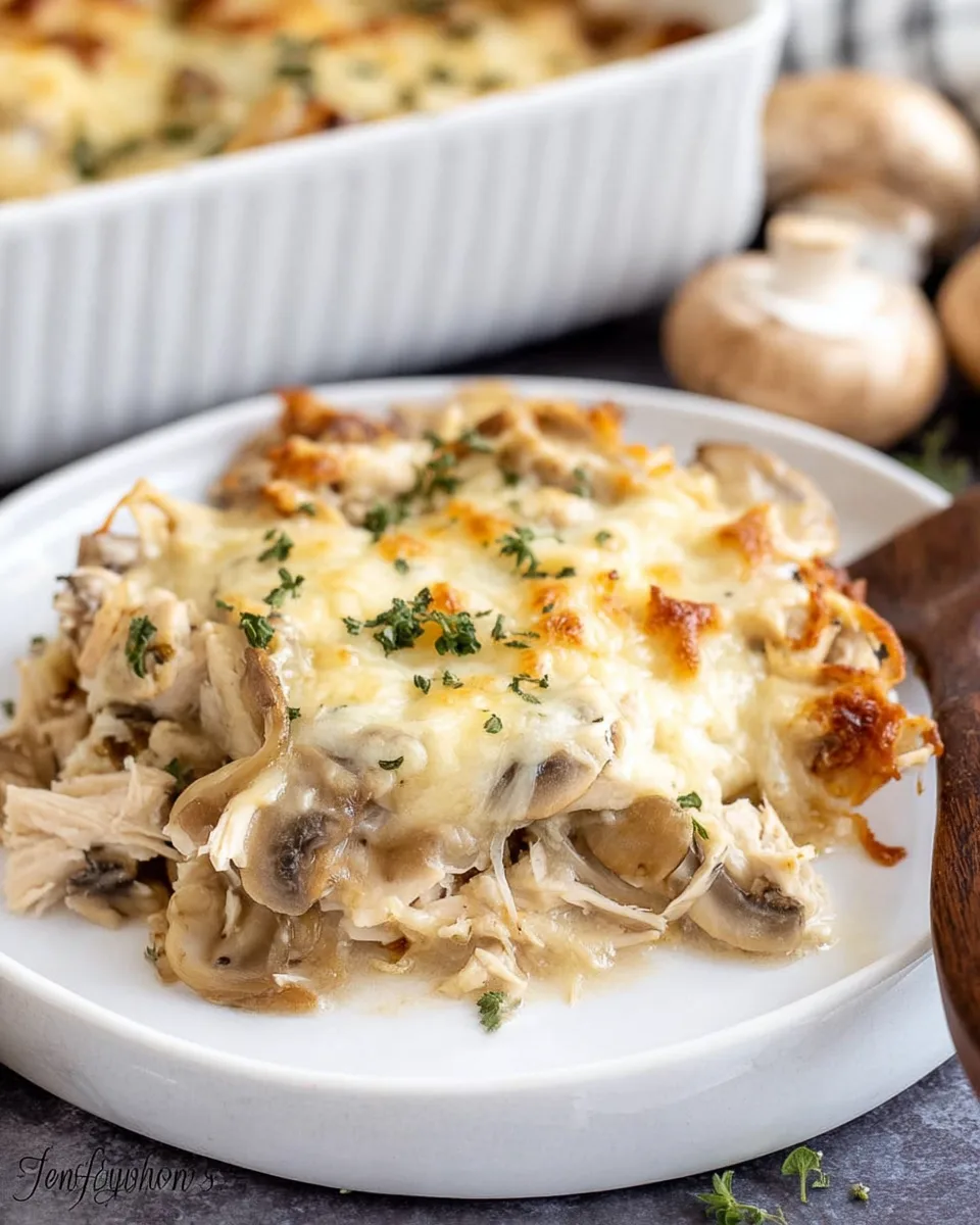 Quick Creamy Keto Chicken & Mushroom Bake Dish