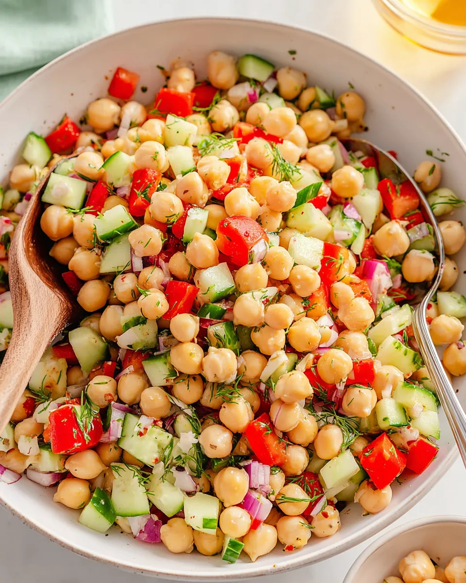 Quick & Easy Chickpea Salad Recipe - Healthy Lunch