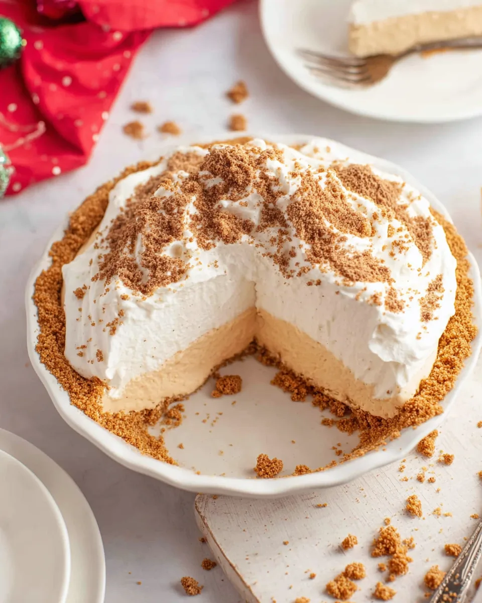 Quick Easy No Bake Gingerbread Cream Pie Recipe