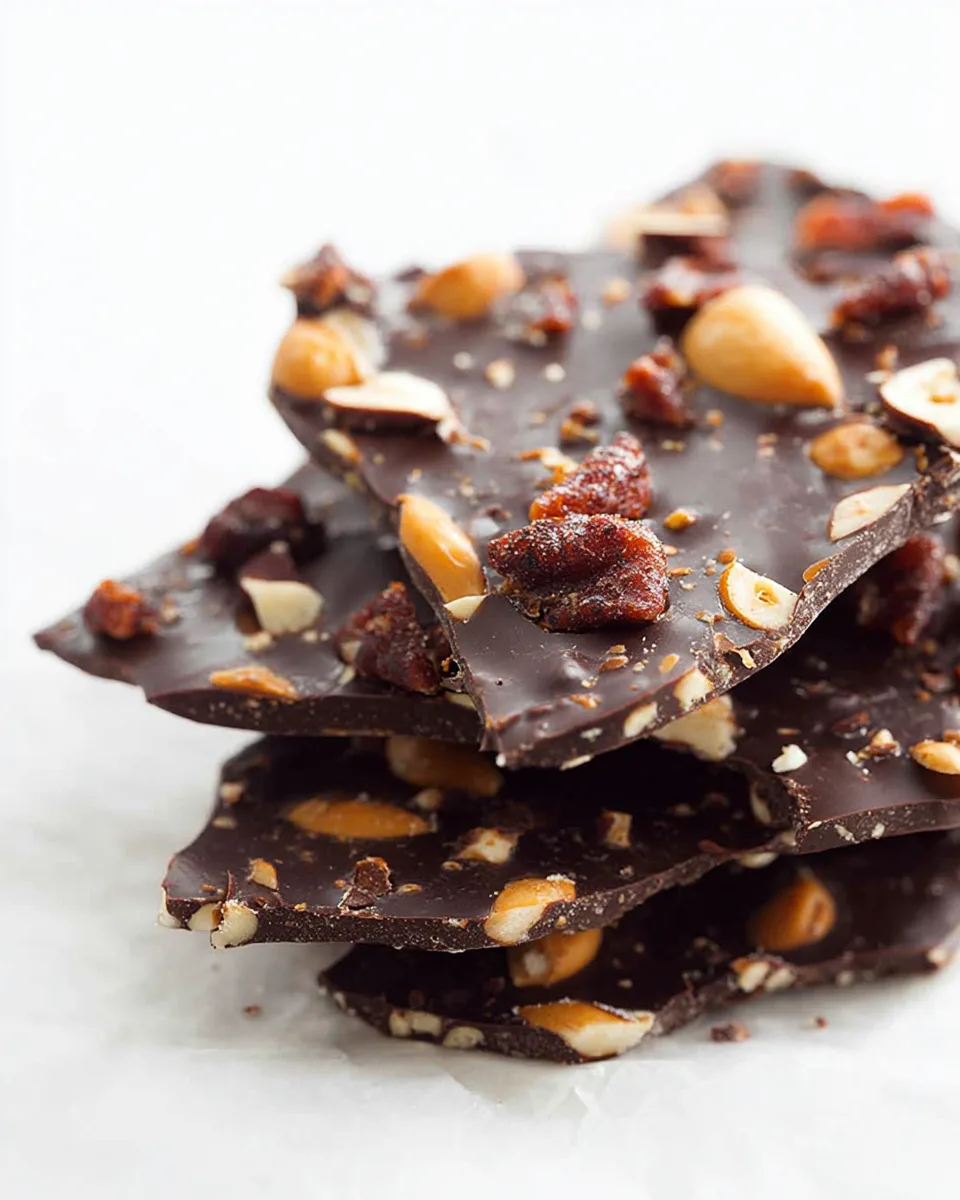 Sugar Free Chocolate Bark with Bacon & Almonds