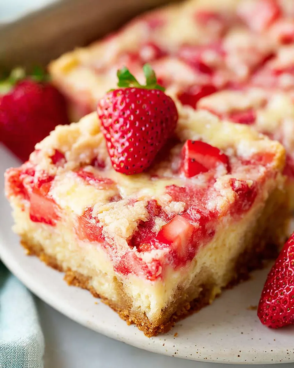 Best Summer Strawberry Custard Pie Bars Recipe